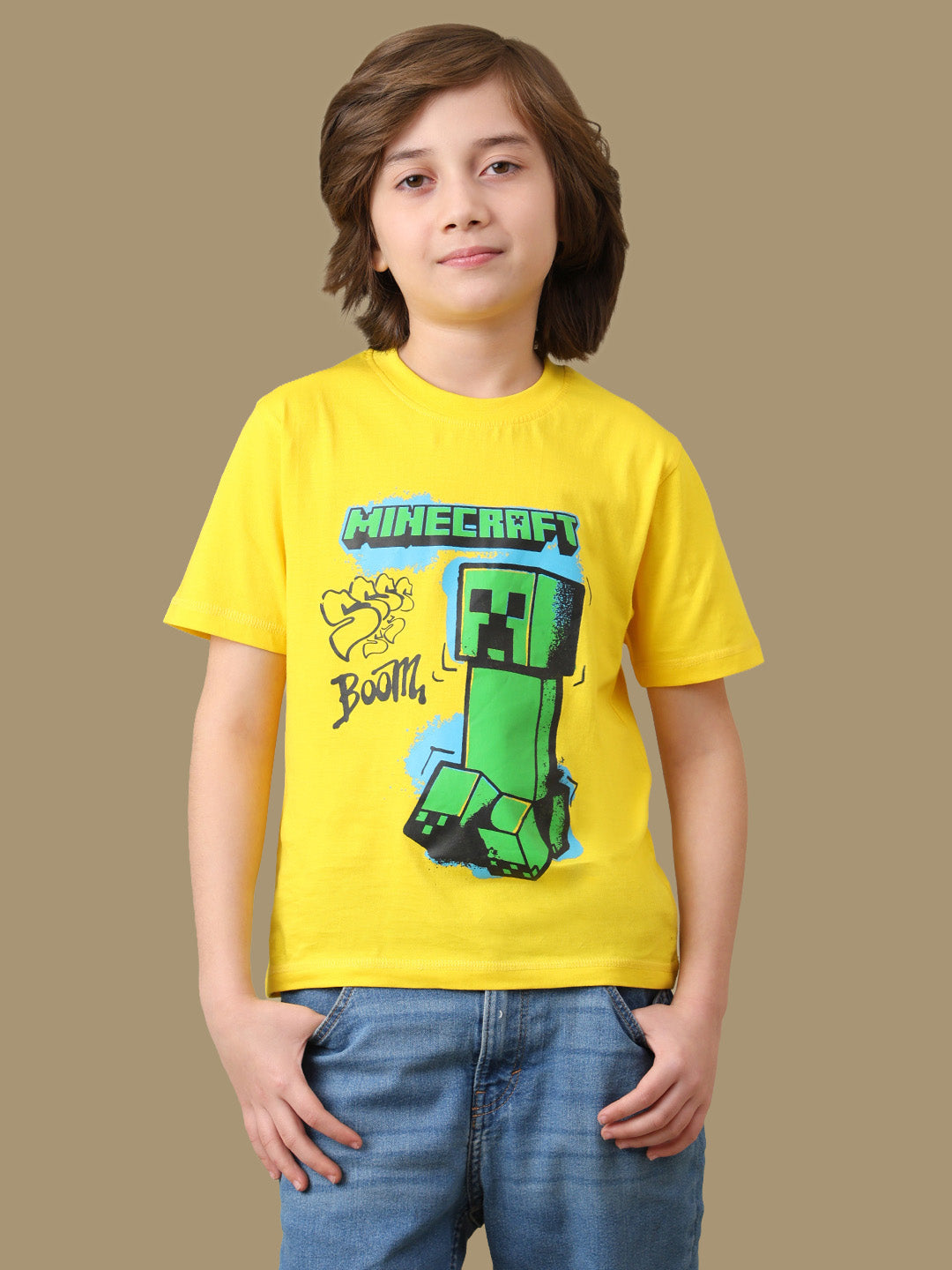 Minecraft Graphic Printed Regular Fit Pack Of 3 Tshirt For Boys