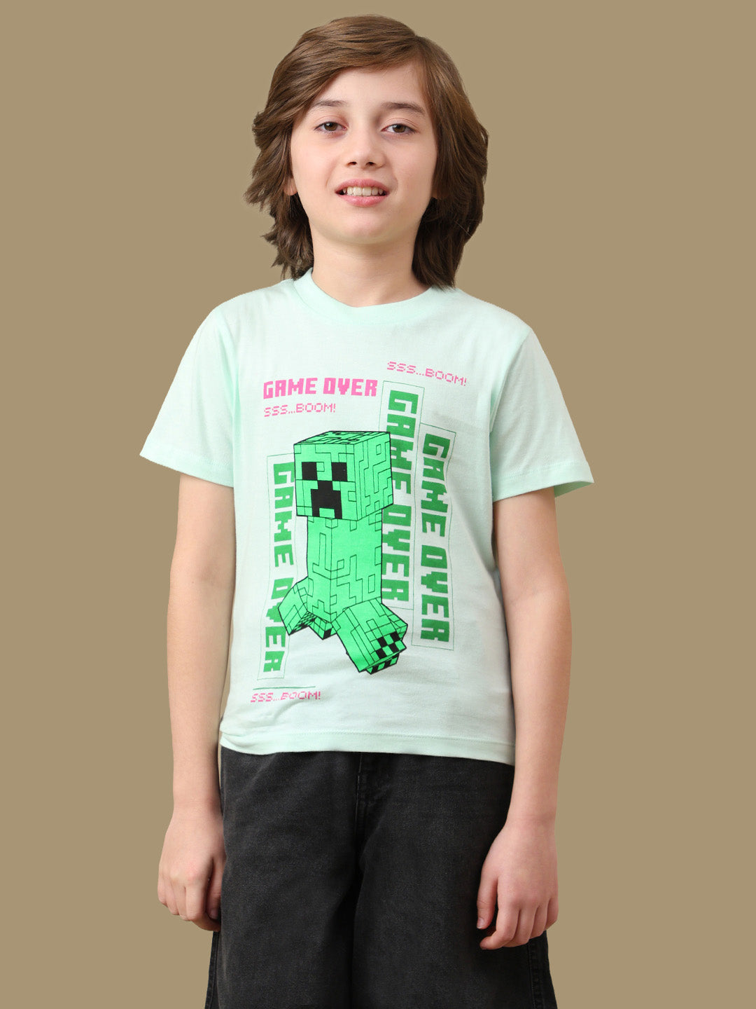 Minecraft Graphic Printed Regular Fit Pack Of 3 Tshirt For Boys