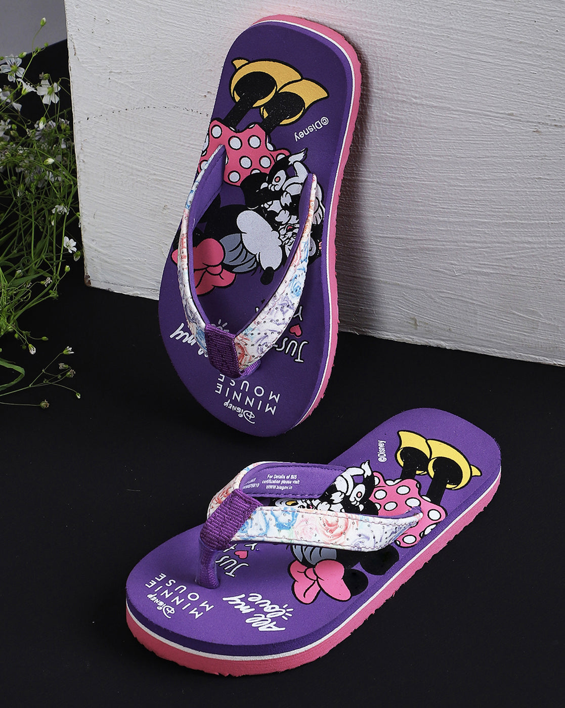 Minnie  Purple Flip-Flops  Kids Girls