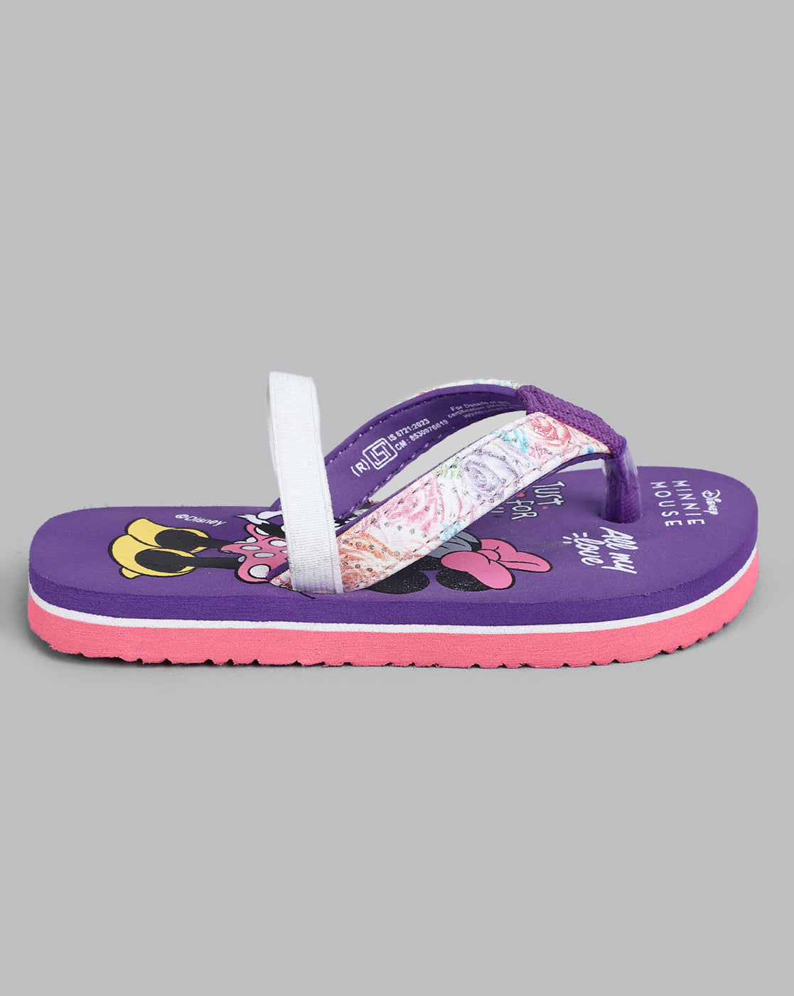 Minnie Printed Purple Flip-Flops For Kids Girls