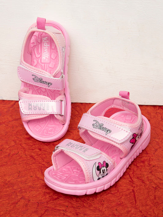 Kids Girls Minnie Printed Pink Sandals