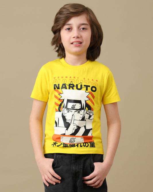 Naruto Graphic Printed Regular Fit Tshirt For Boys