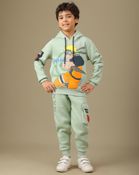 Naruto Printed Regular Fit  Hoodie and Joggers For Boys