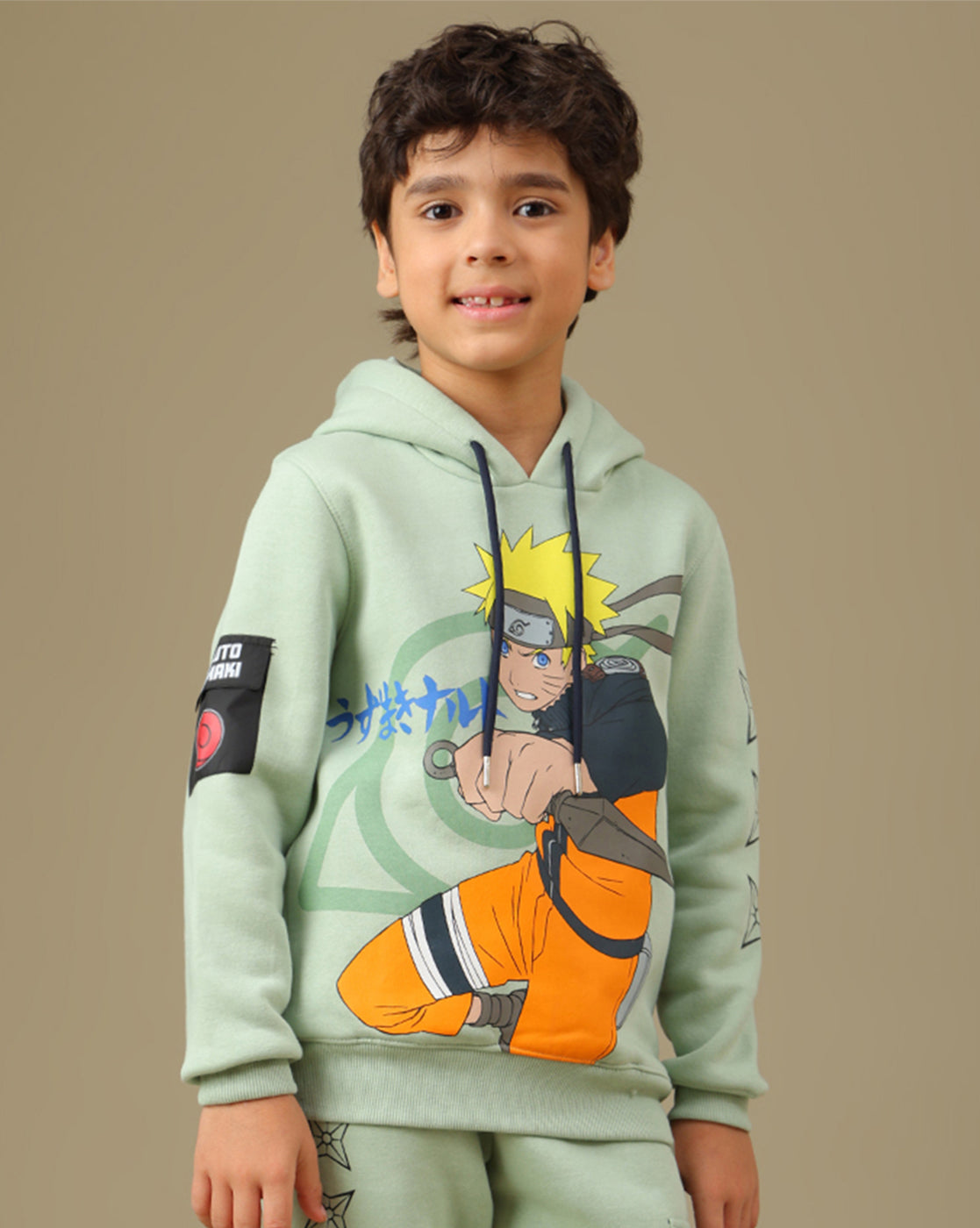 Naruto Printed Regular Fit  Hoodie and Joggers For Boys