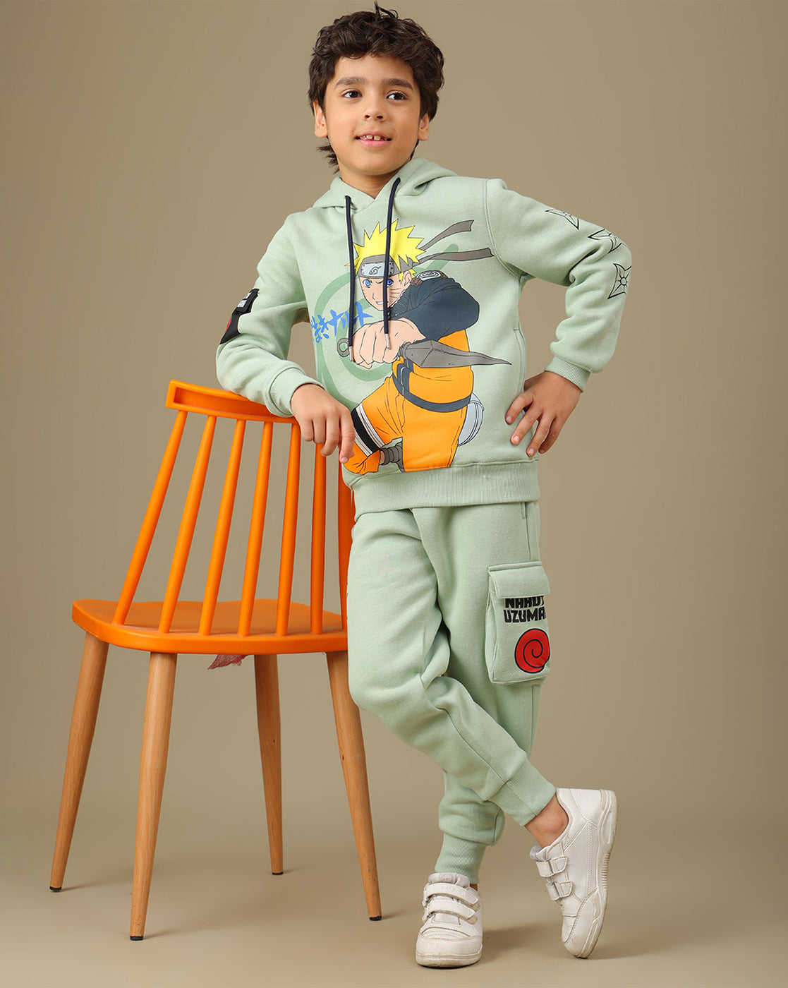 Naruto Printed Regular Fit  Hoodie and Joggers For Boys