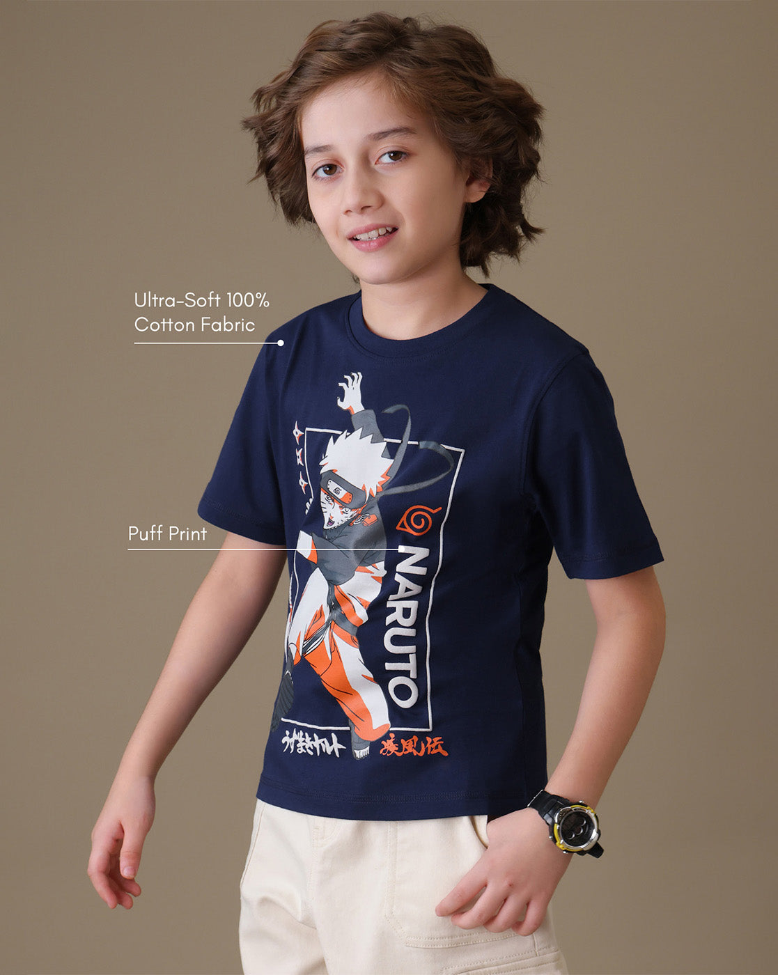 Uzumaki Naruto Regular Fit Tshirt  Boys
