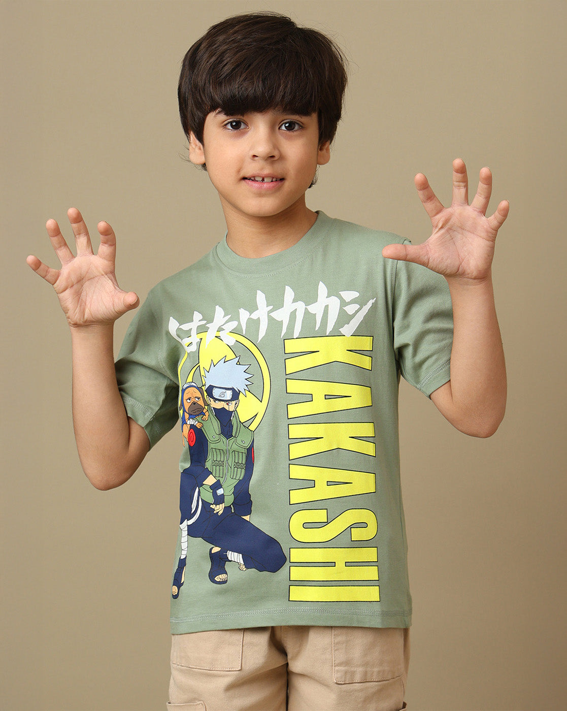 Kakashi Printed Regular Fit Tshirt For Boys