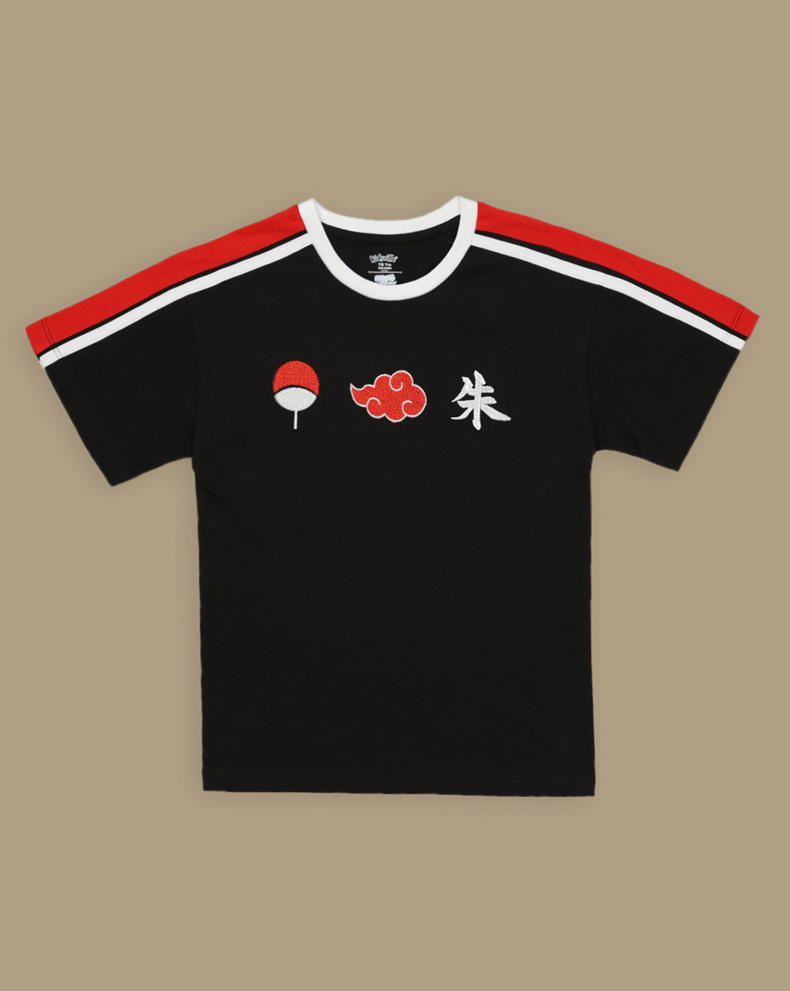Naruto Akatsuki & Uchiha Embroidered Relaxed Fit Tshirt For Girls