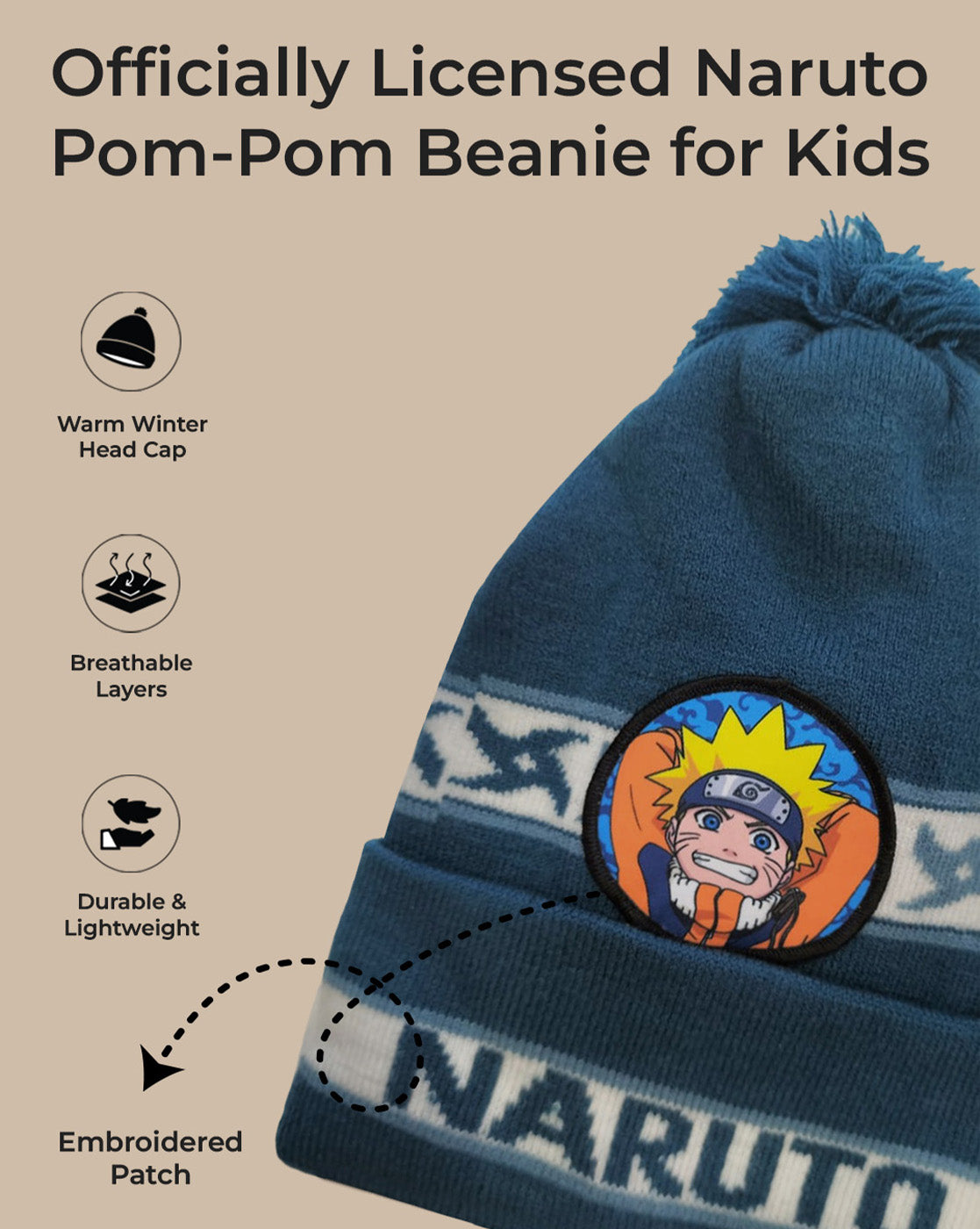 Naruto Printed Beanies For Kids Boys