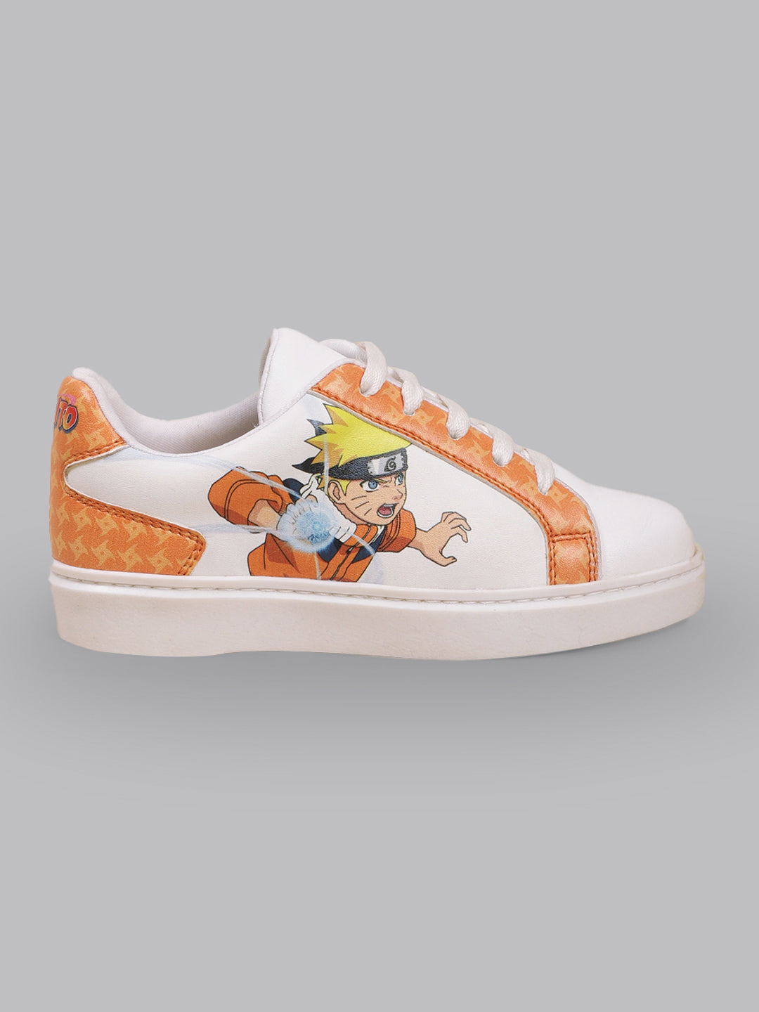 Kids Boys Naruto Printed White/Orange Shoes