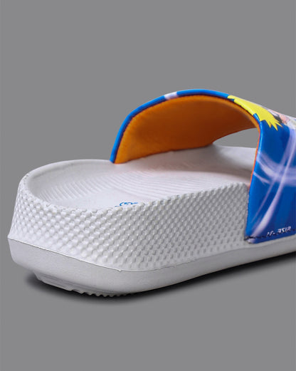 Naruto Printed Blue Sliders for Boys