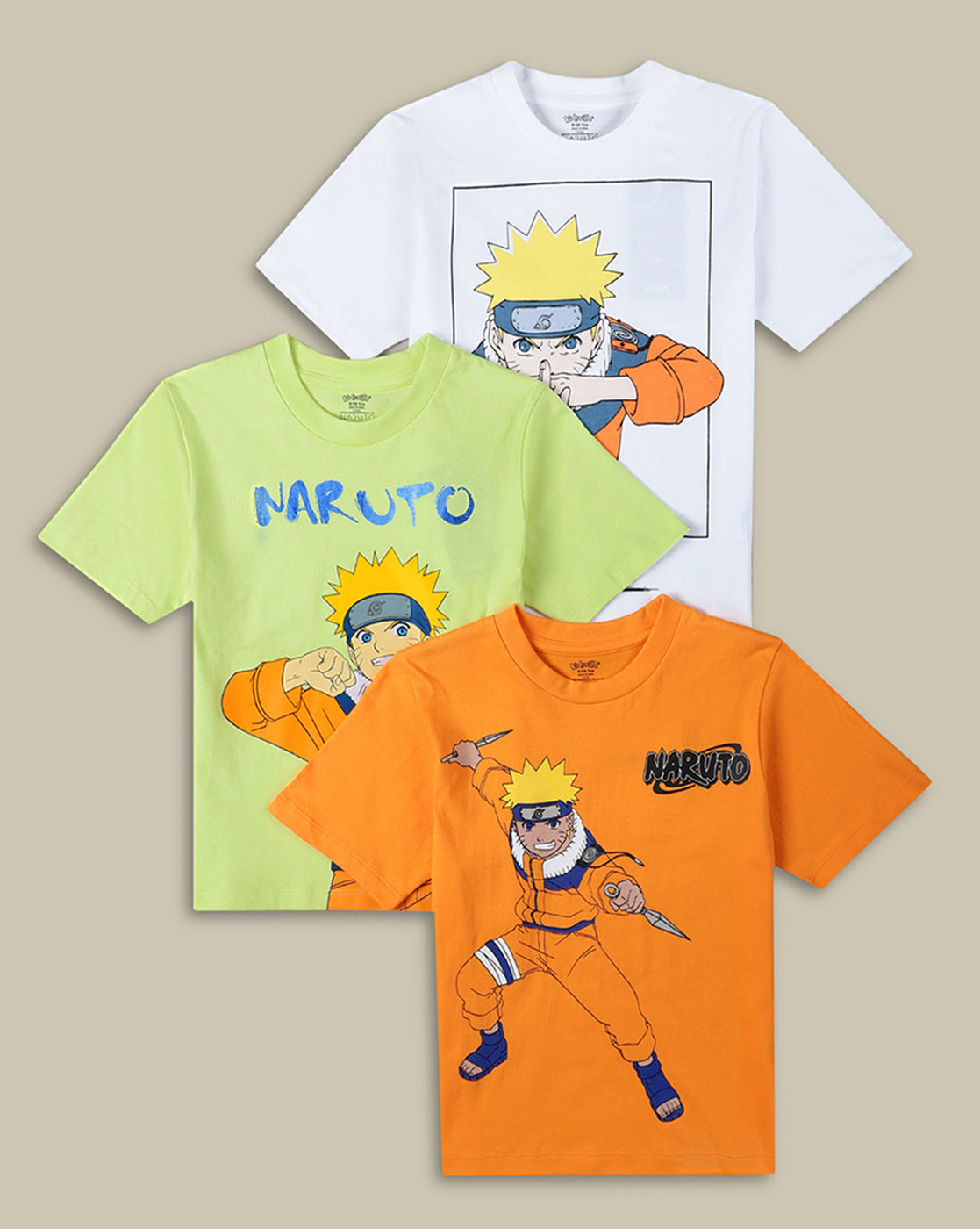 Naruto Pack Of 3 T-Shirts For Boys