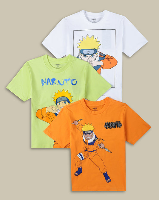 Naruto Pack Of 3 T-Shirts For Boys
