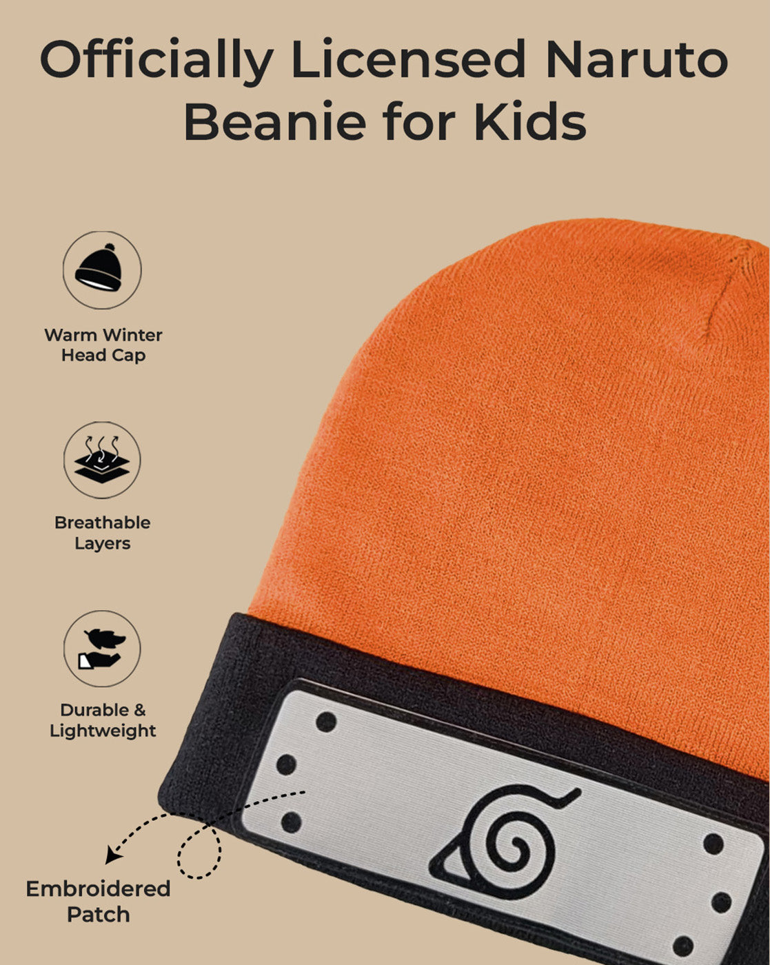 Naruto Printed Beanies For Kids Boys