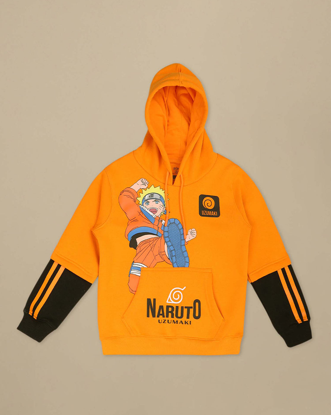 Naruto Uzumaki Anime Printed Orange Regular Fit Hoodie For Boys Naruto Uzumaki Anime Printed Orange Regular Fit Hoodie For Boys