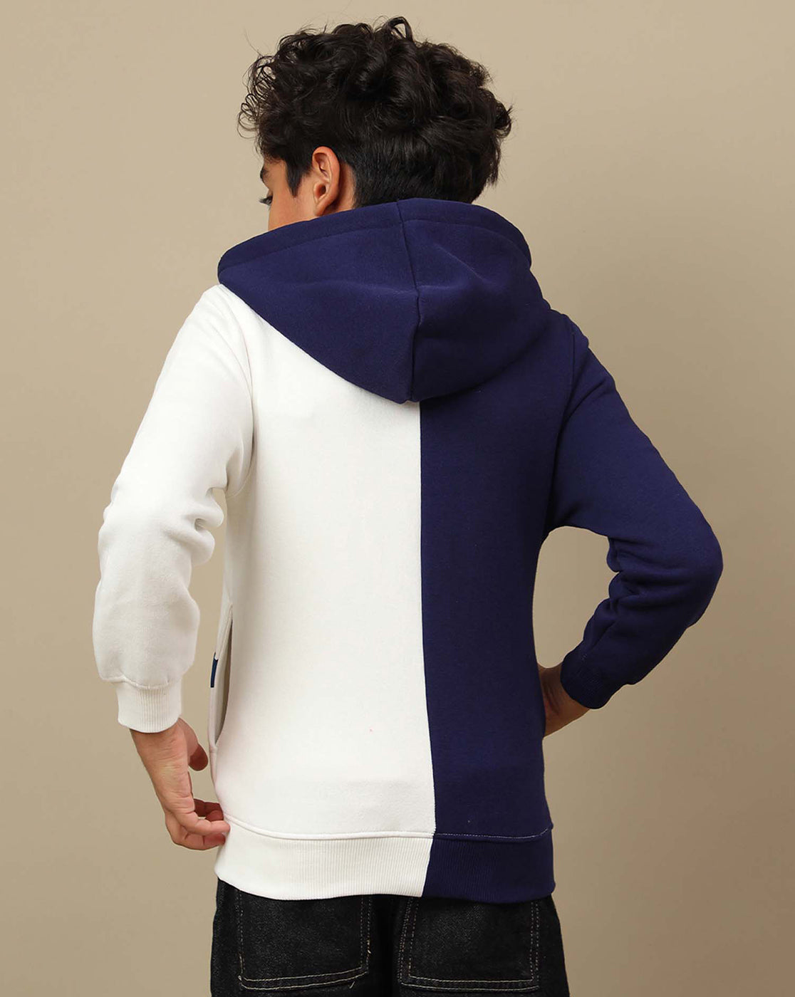 Naruto & Sasuke Anime Printed Blue & White Regular Fit Hoodie For Boys