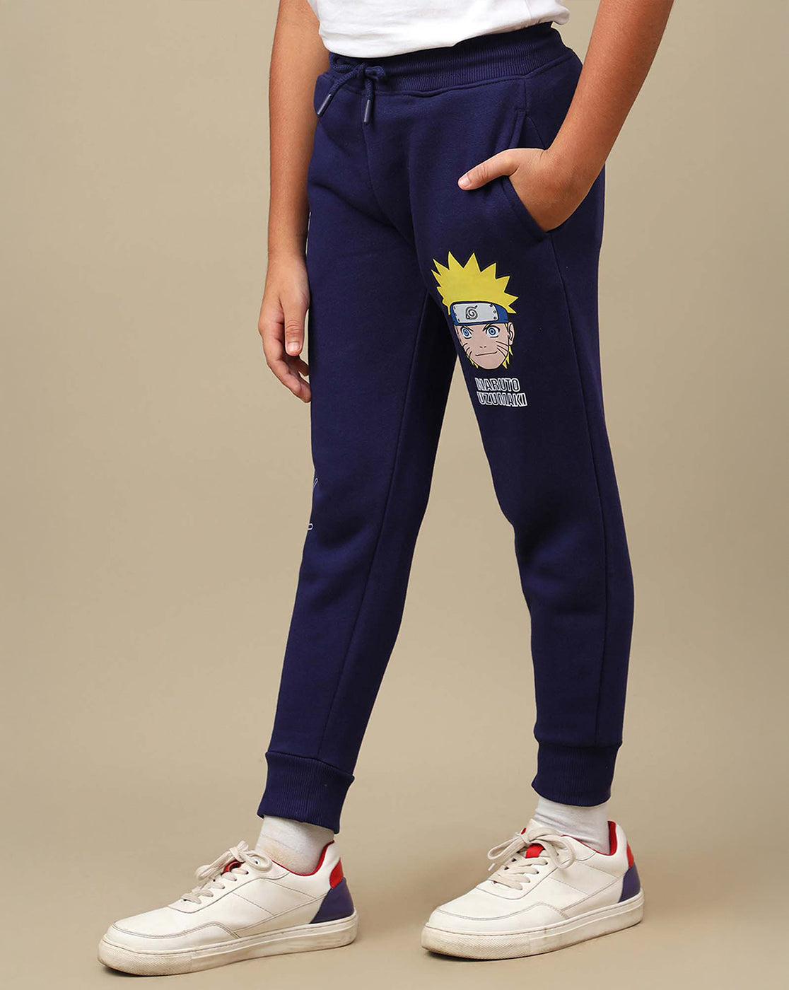 Naruto Uzumaki Anime Printed Yellow Regular Fit Jogger For Boys