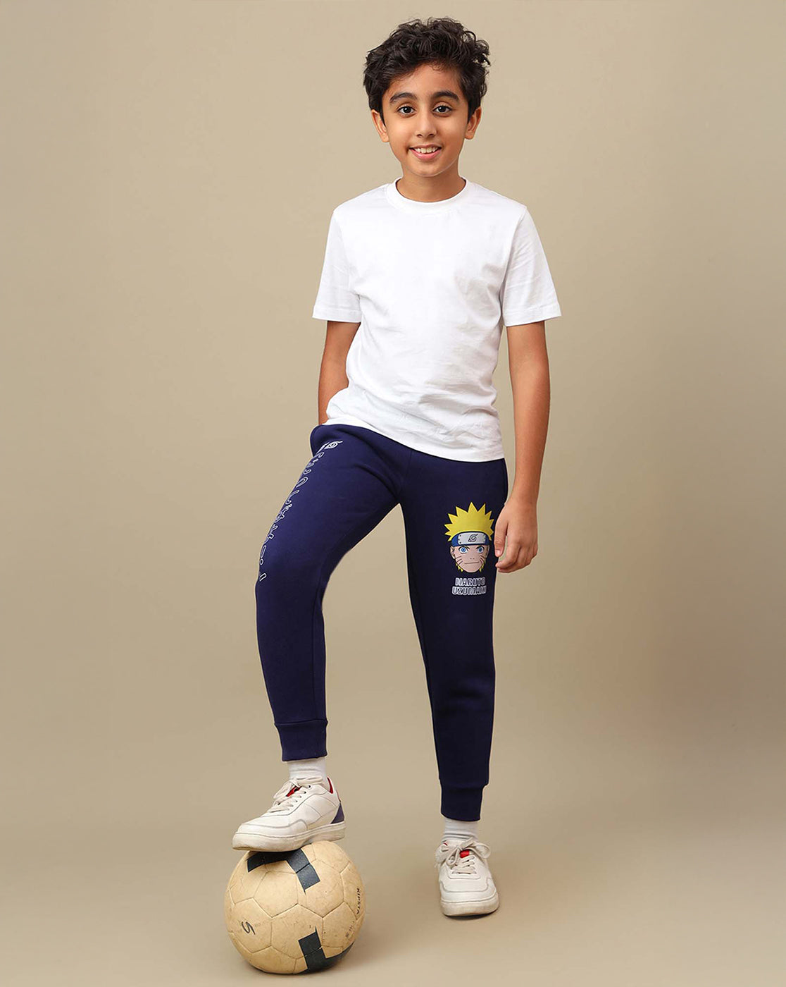 Naruto Uzumaki Anime Printed Yellow Regular Fit Jogger For Boys