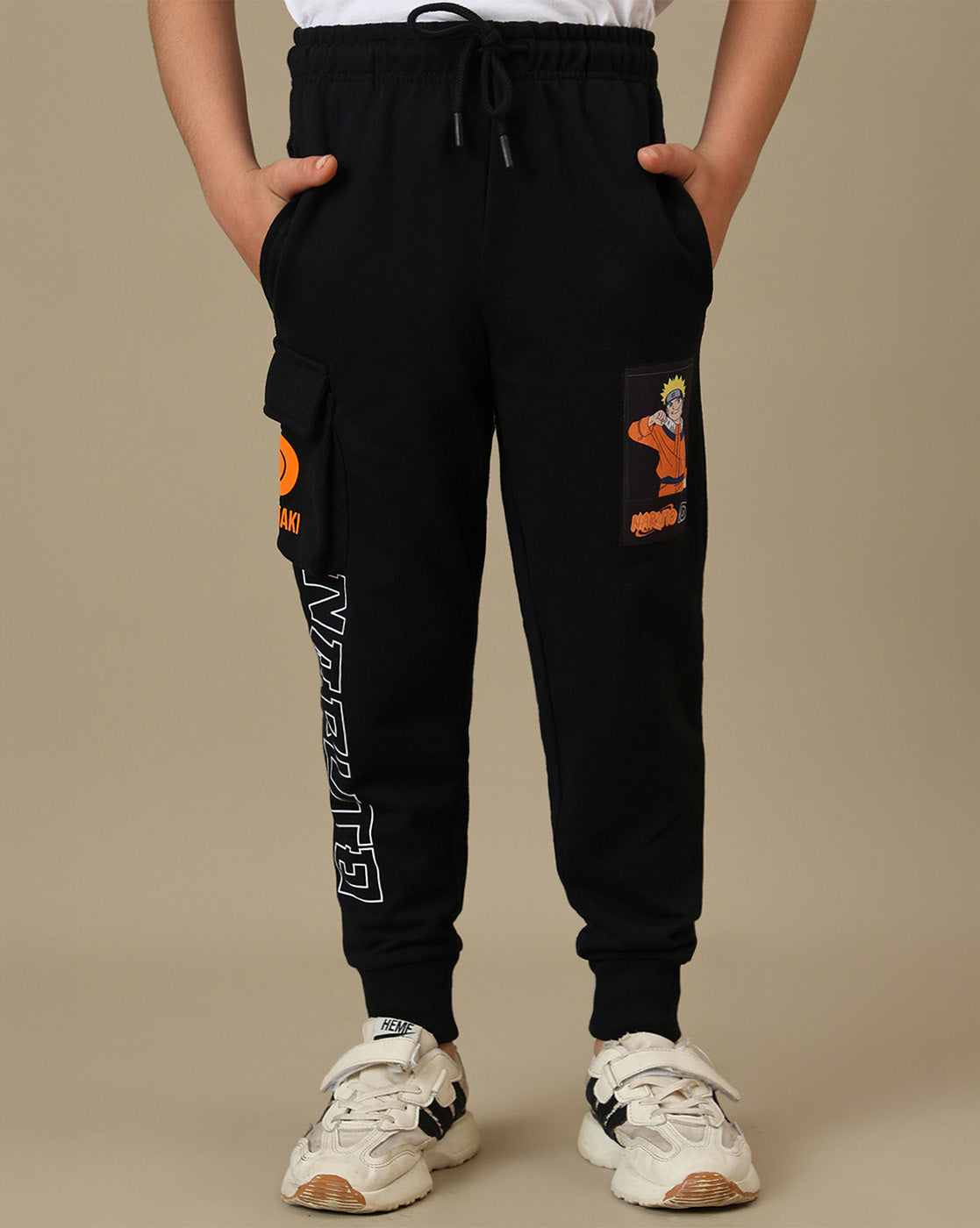 Naruto Printed Regular Fit Joggers For Boys