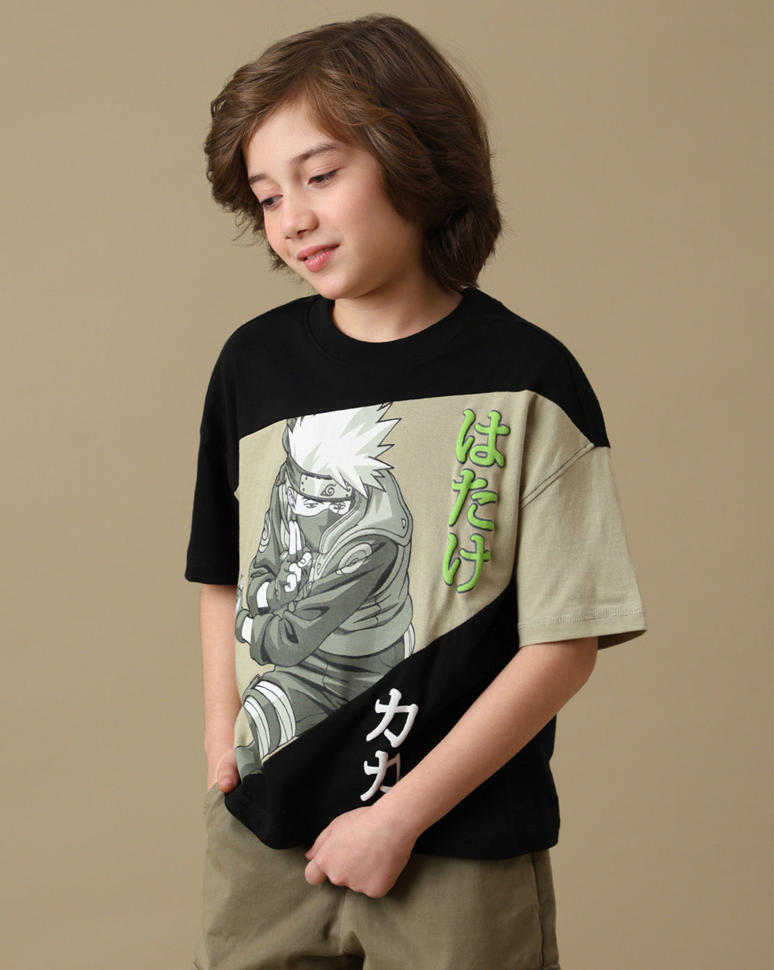 Naruto Graphic Printed Oversized Fit Tshirt For Boys