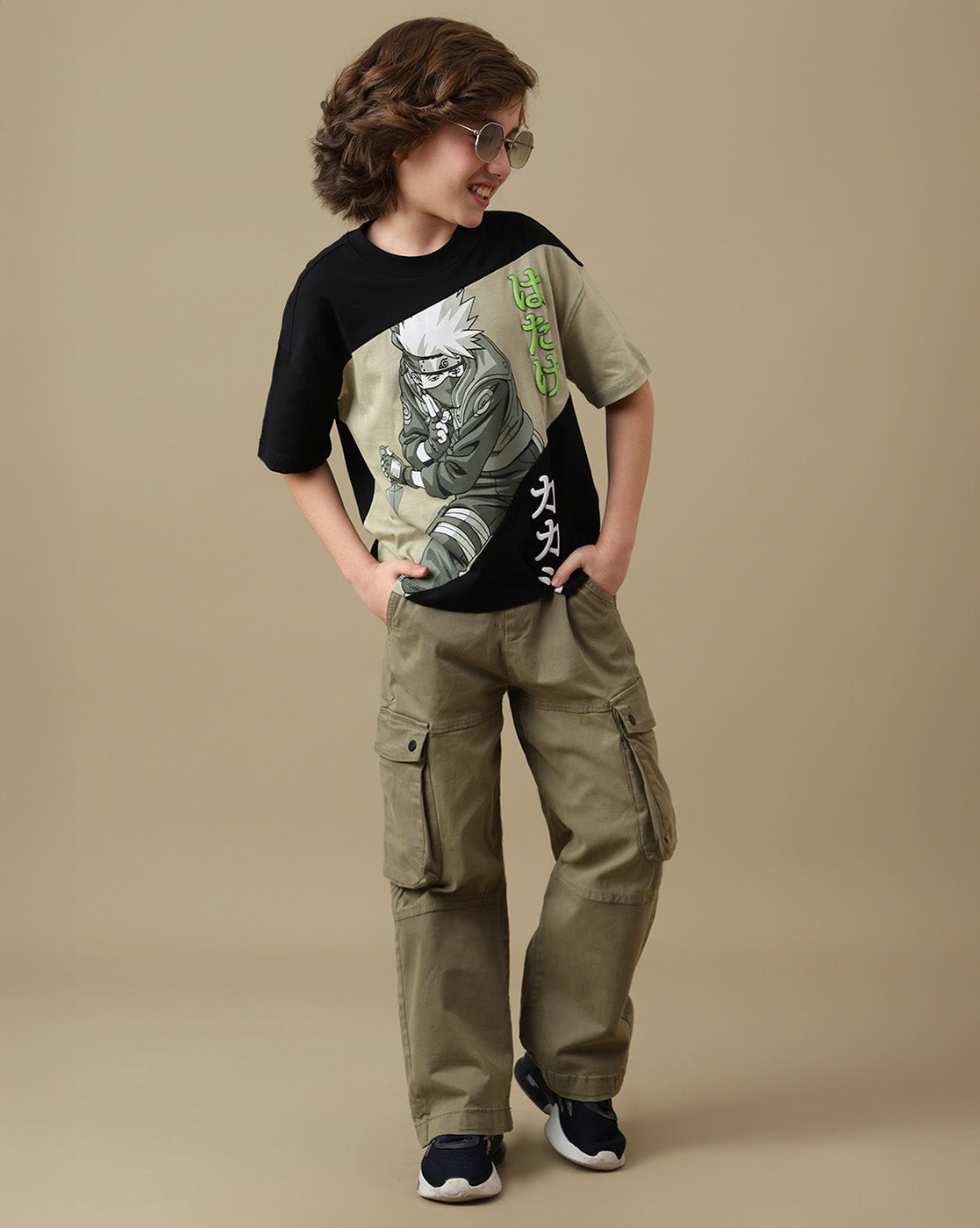 Naruto Graphic Printed Oversized Fit Tshirt For Boys