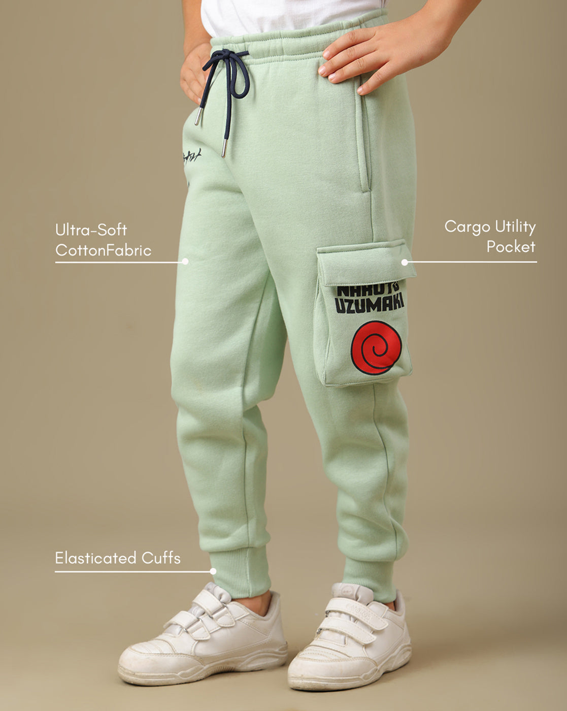 Naruto Printed Regular Fit Joggers For Boys