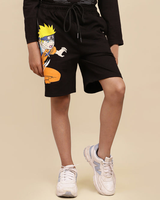 Naruto Printed Regular Fit Shorts For Boys