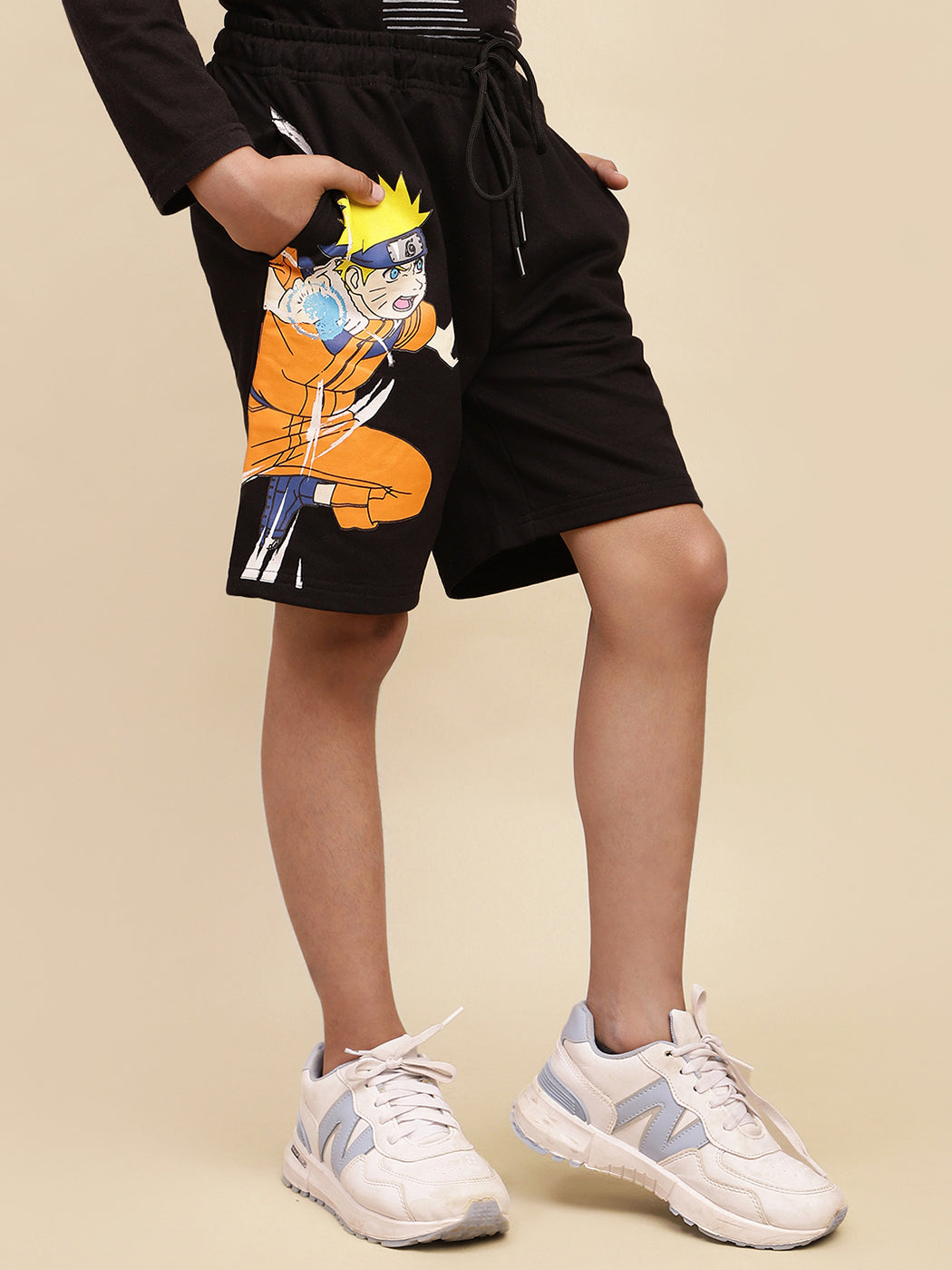 Naruto Printed Regular Fit Shorts For Boys