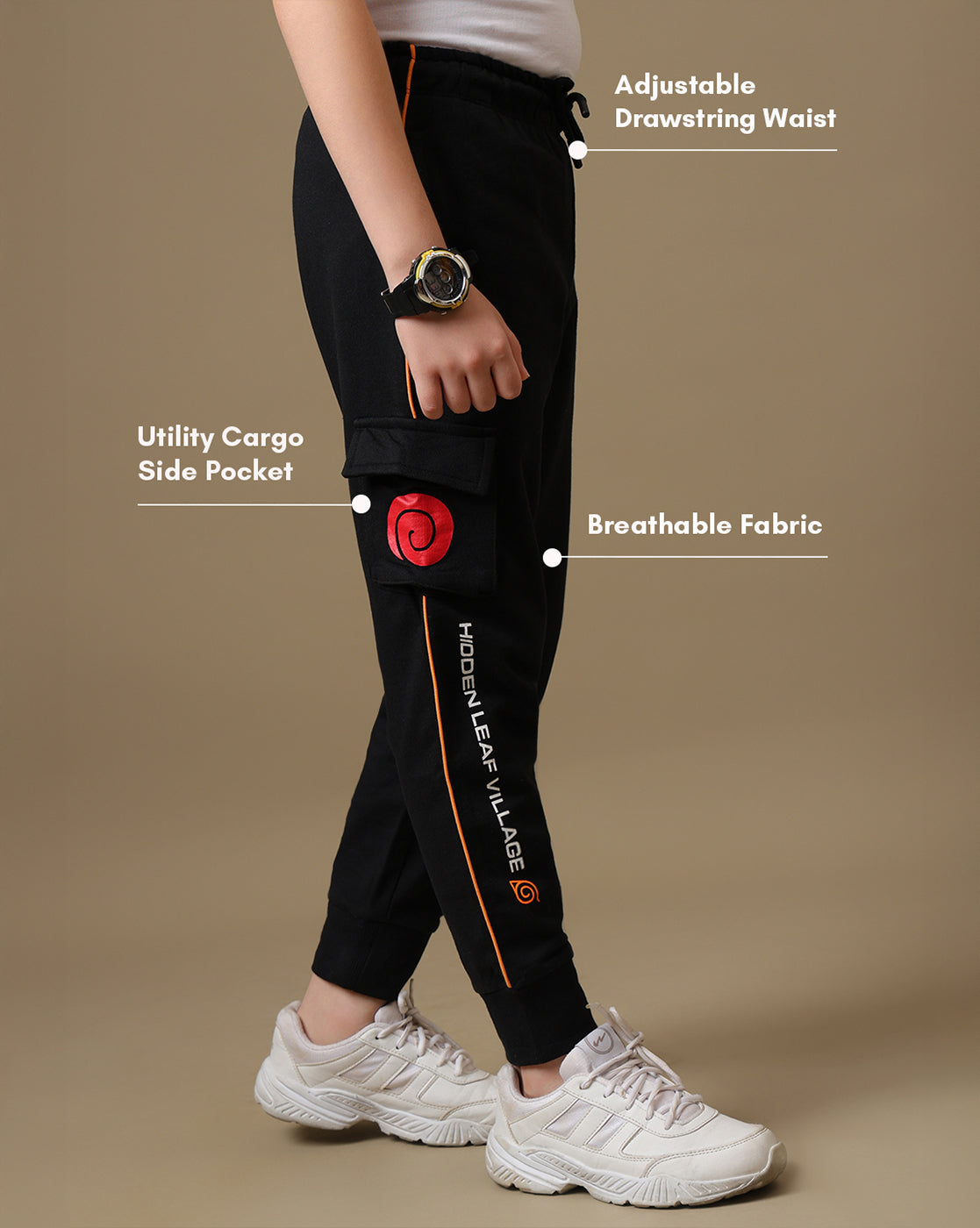 Naruto Printed Regular Fit Joggers For Boys
