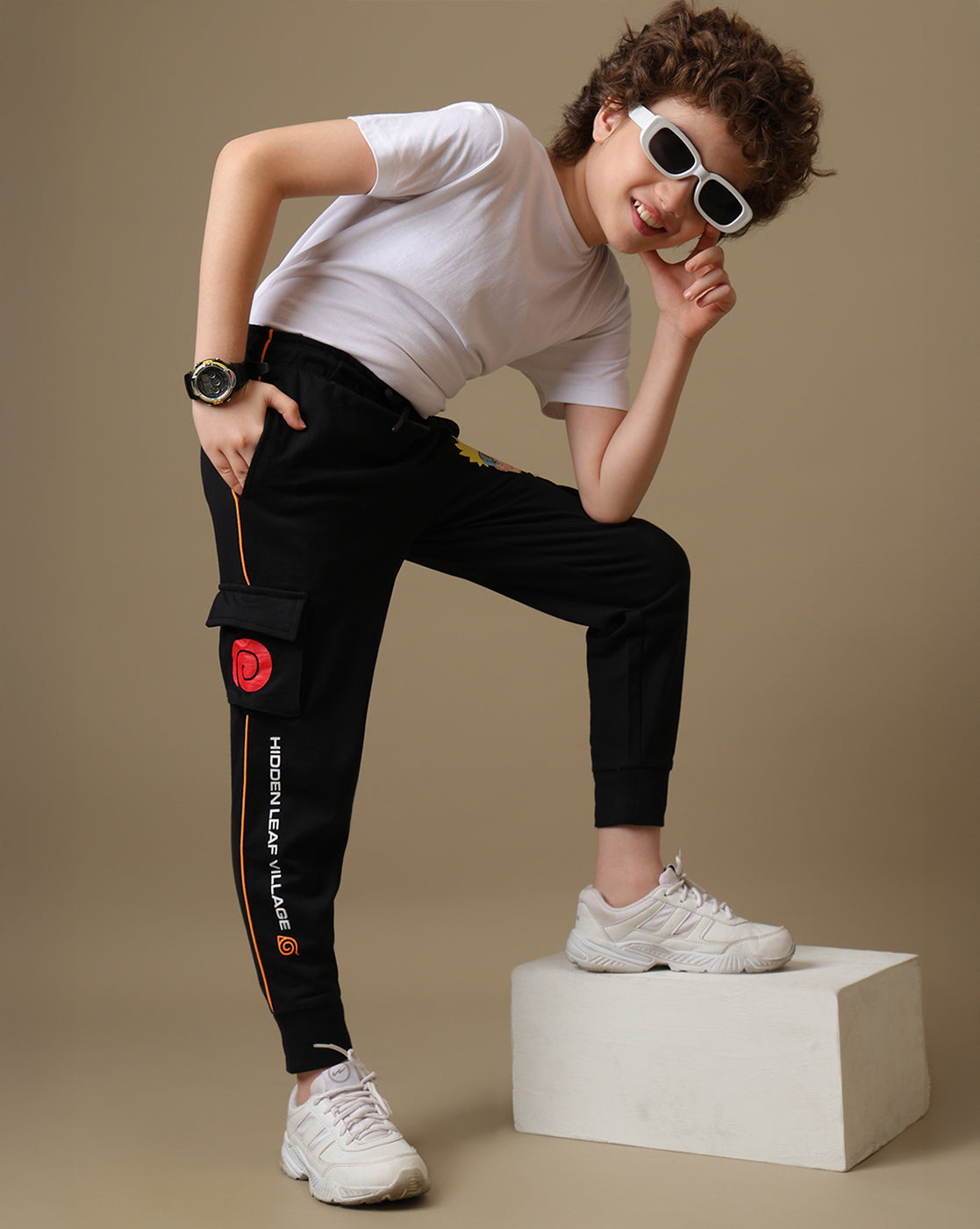 Naruto Printed Regular Fit Joggers For Boys