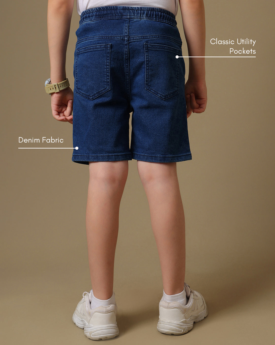 Naruto Embroidered  Regular Fit Denim Shorts For Boys