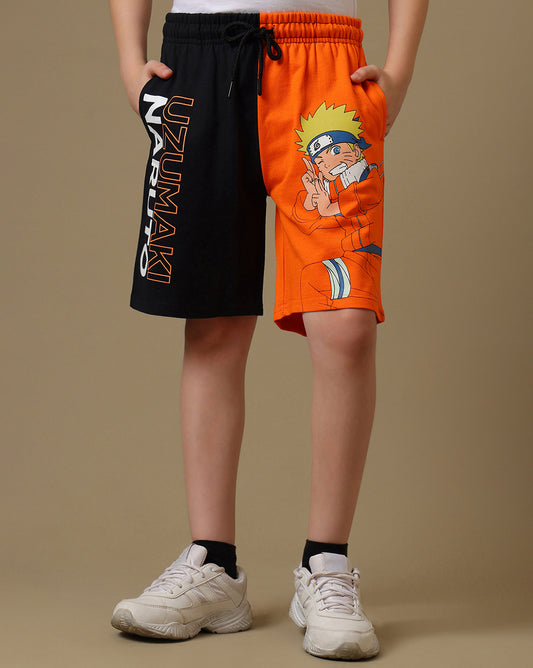 Naruto Printed Regular Fit Shorts For Boys