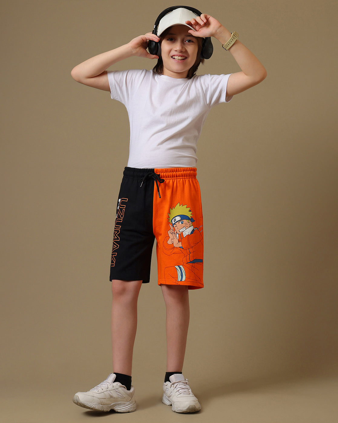 Naruto Printed Regular Fit Shorts For Boys