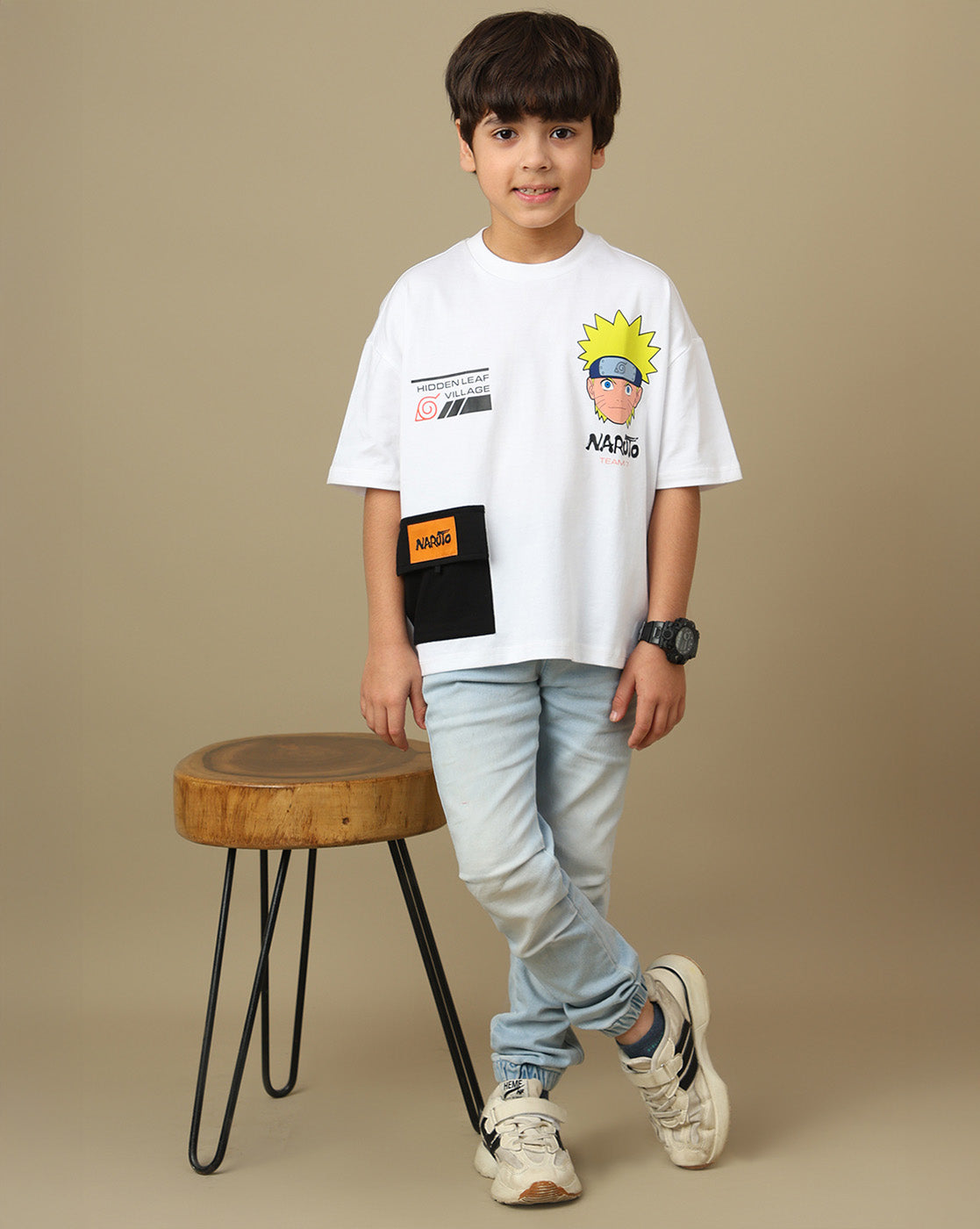 Naruto Printed Oversized Tshirt For Boys