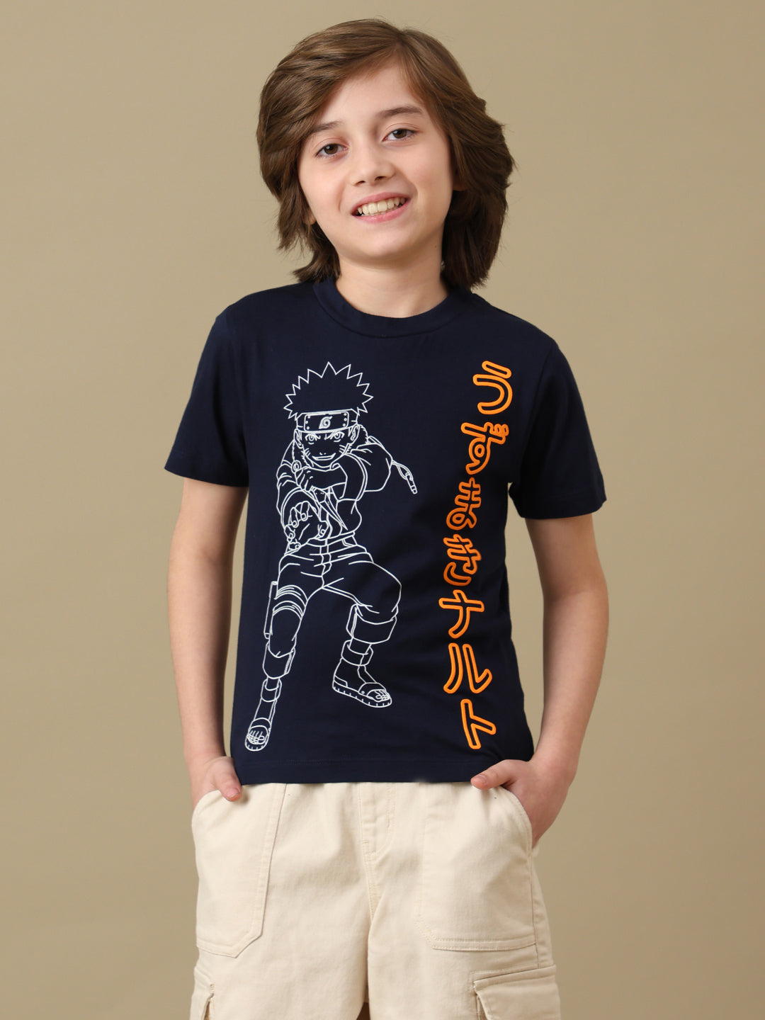 Naruto Graphic Printed Regular Fit Pack Of 3 Tshirt For Boys