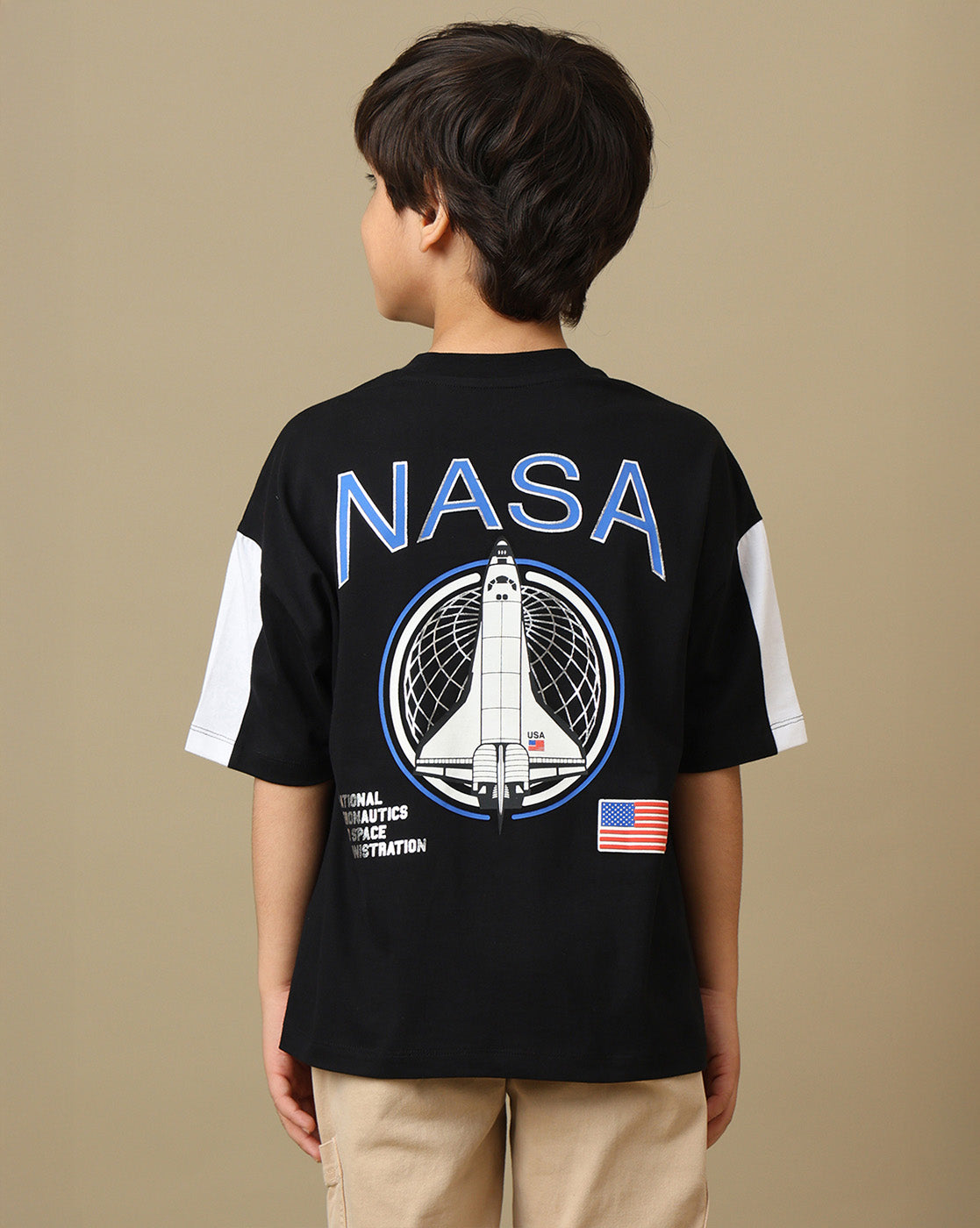 Nasa Printed Oversized Fit Tshirt  With Pouch Pocket For Boys