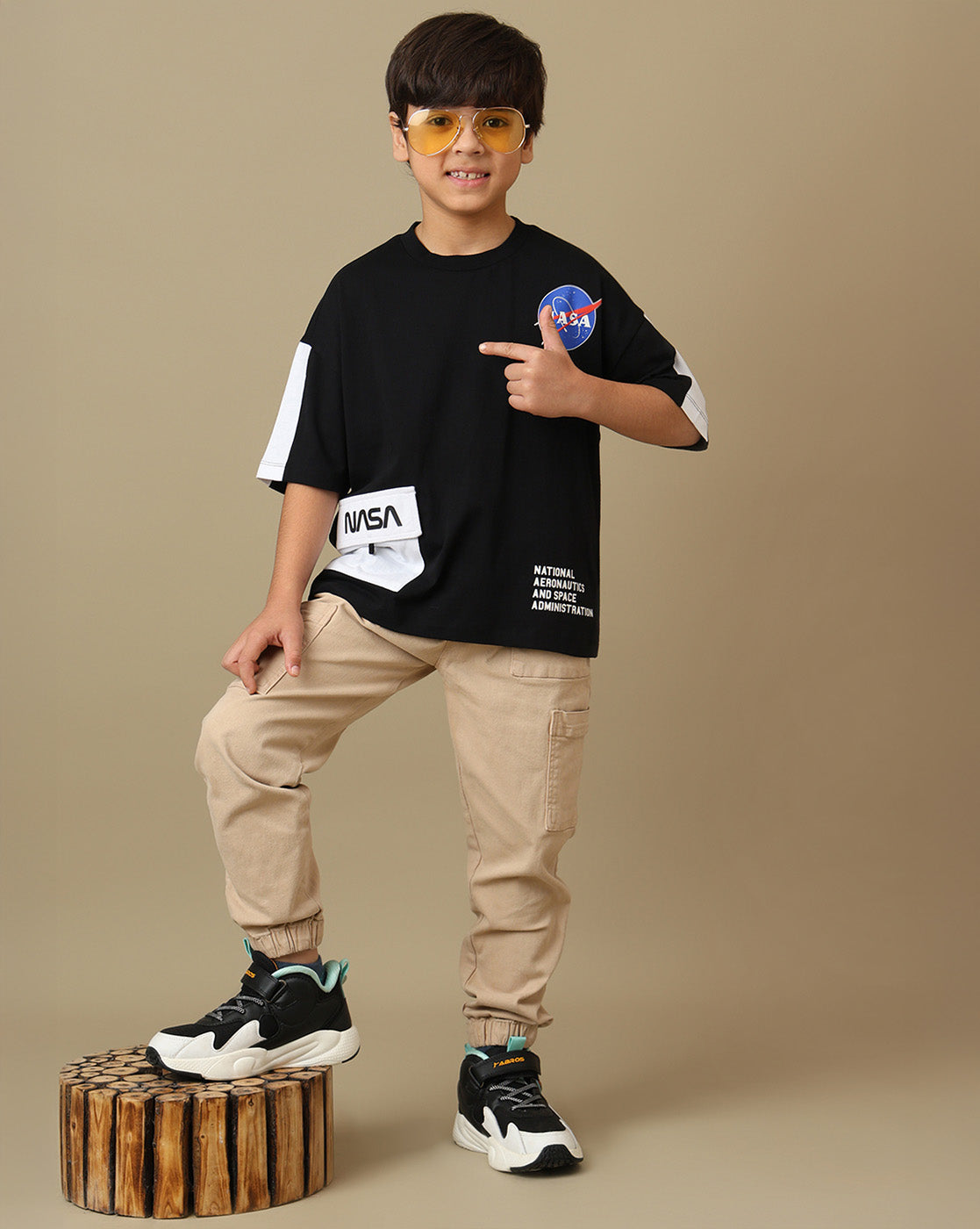Nasa Printed Oversized Fit Tshirt  With Pouch Pocket For Boys