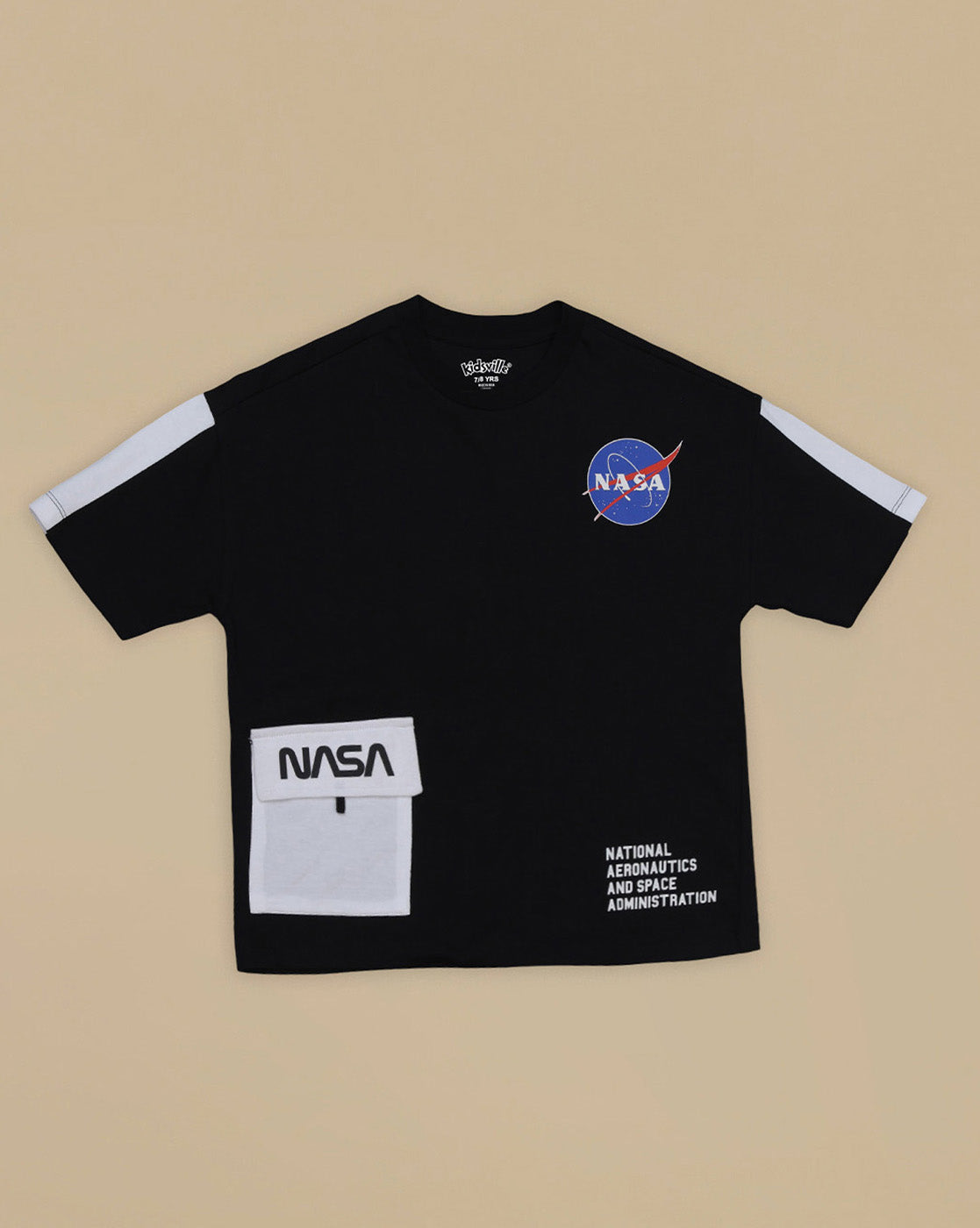Nasa Printed Oversized Fit Tshirt  With Pouch Pocket For Boys