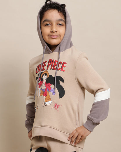 One Piece Printed Regular Fit Hoodie For Boys