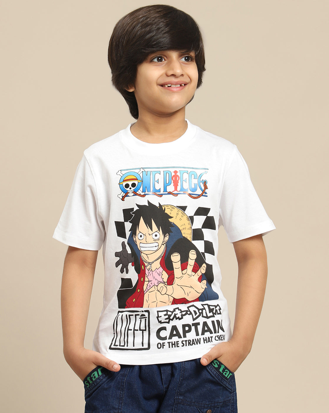 One Piece Printed Regular Fit Tshirt For Boys