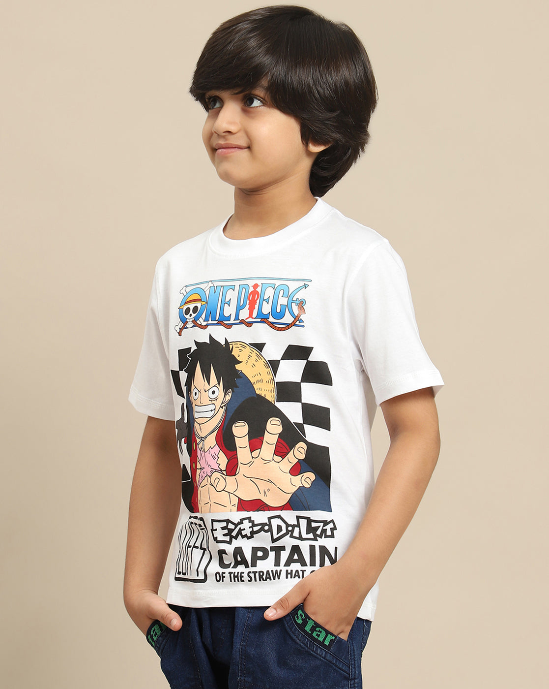 One Piece Printed Regular Fit Tshirt For Boys