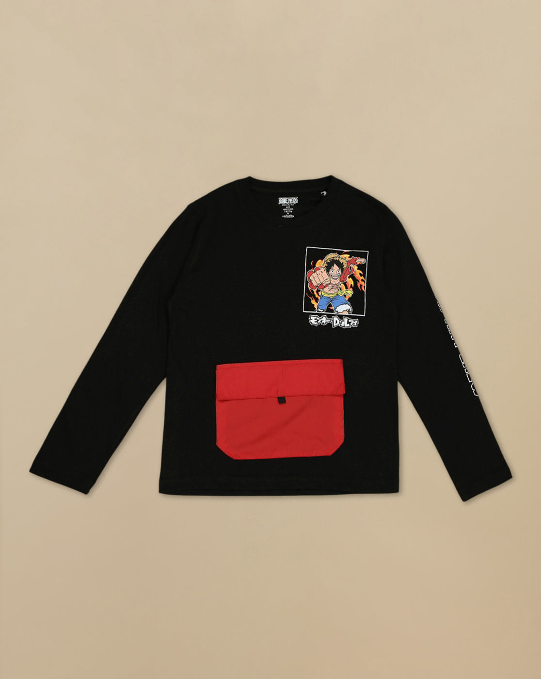 One Piece Printed Regular Fit Tshirt With Pouch Pocket  For Boys