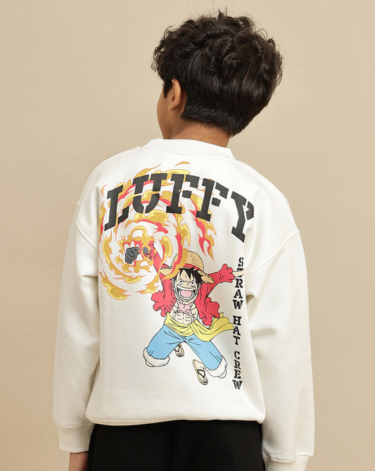 One Piece Printed Oversized Sweatshirt For Boys