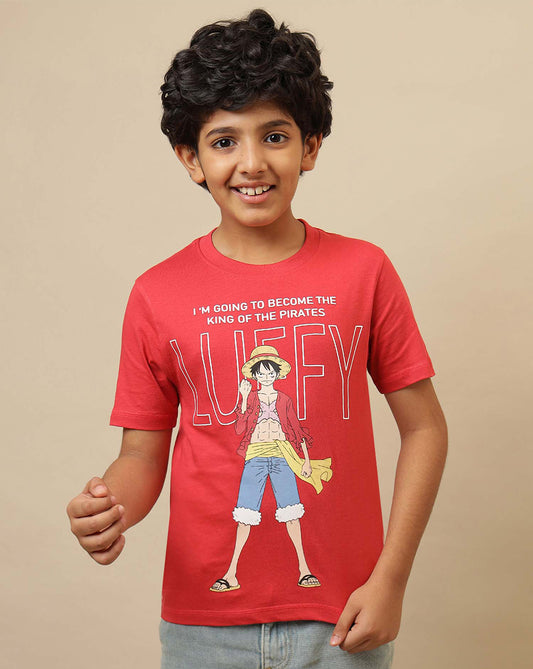 One Piece Printed Regular Fit Tshirt For Boys
