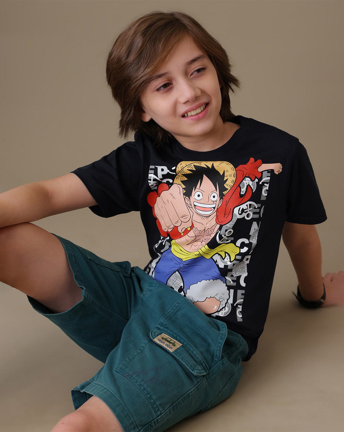 One Piece Monkey D. Luffy  Regular Fit Tshirt  Boys