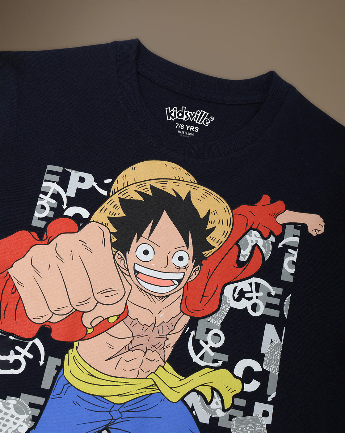 One Piece Monkey D. Luffy  Regular Fit Tshirt  Boys