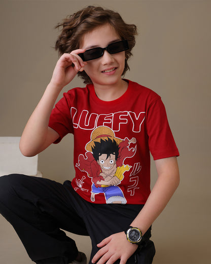 One Piece Monkey D. Luffy  Regular Fit Tshirt  Boys