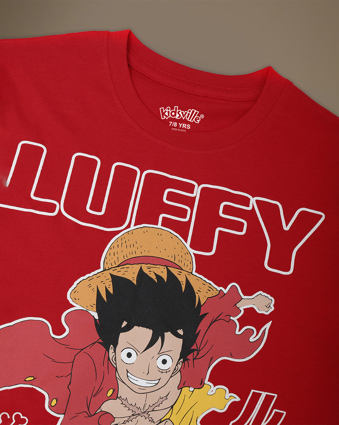 One Piece Monkey D. Luffy  Regular Fit Tshirt  Boys
