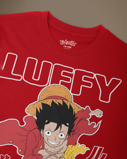 One Piece Monkey D. Luffy  Regular Fit Tshirt  Boys
