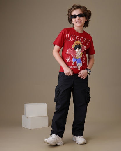 One Piece Monkey D. Luffy  Regular Fit Tshirt  Boys